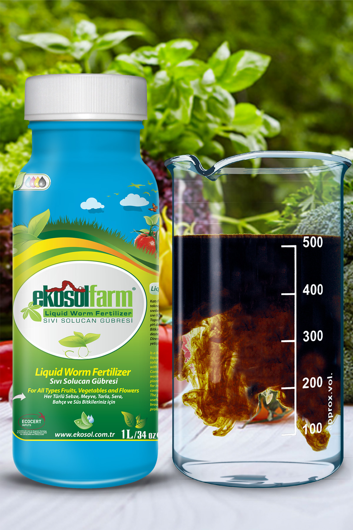 EkosolFarm Sıvı Solucan Gübresi 1 Litre
