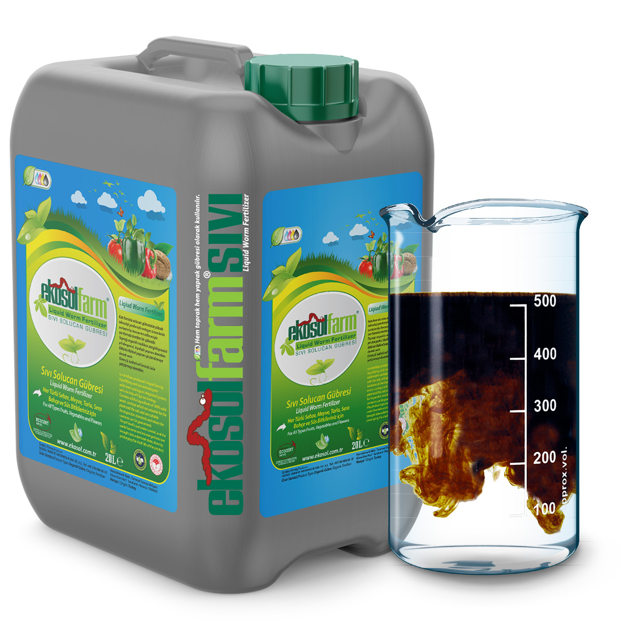 EkosolFarm Sıvı Solucan Gübresi 20 Litre