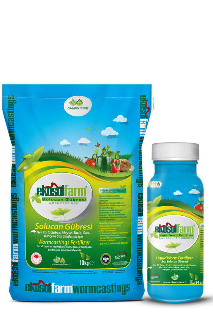 EkosolFarm Solucan Gübresi 10 kg + 1 Litre