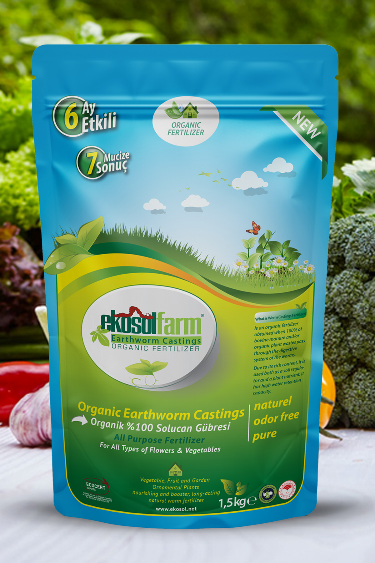 EkosolFarm Solucan Gübresi 1,5 KG vg