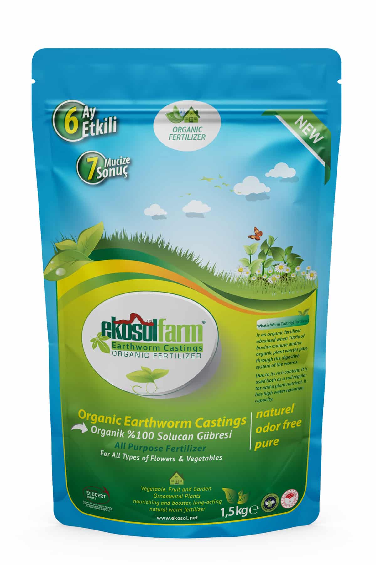 EkosolFarm Solucan Gübresi 1,5 KG